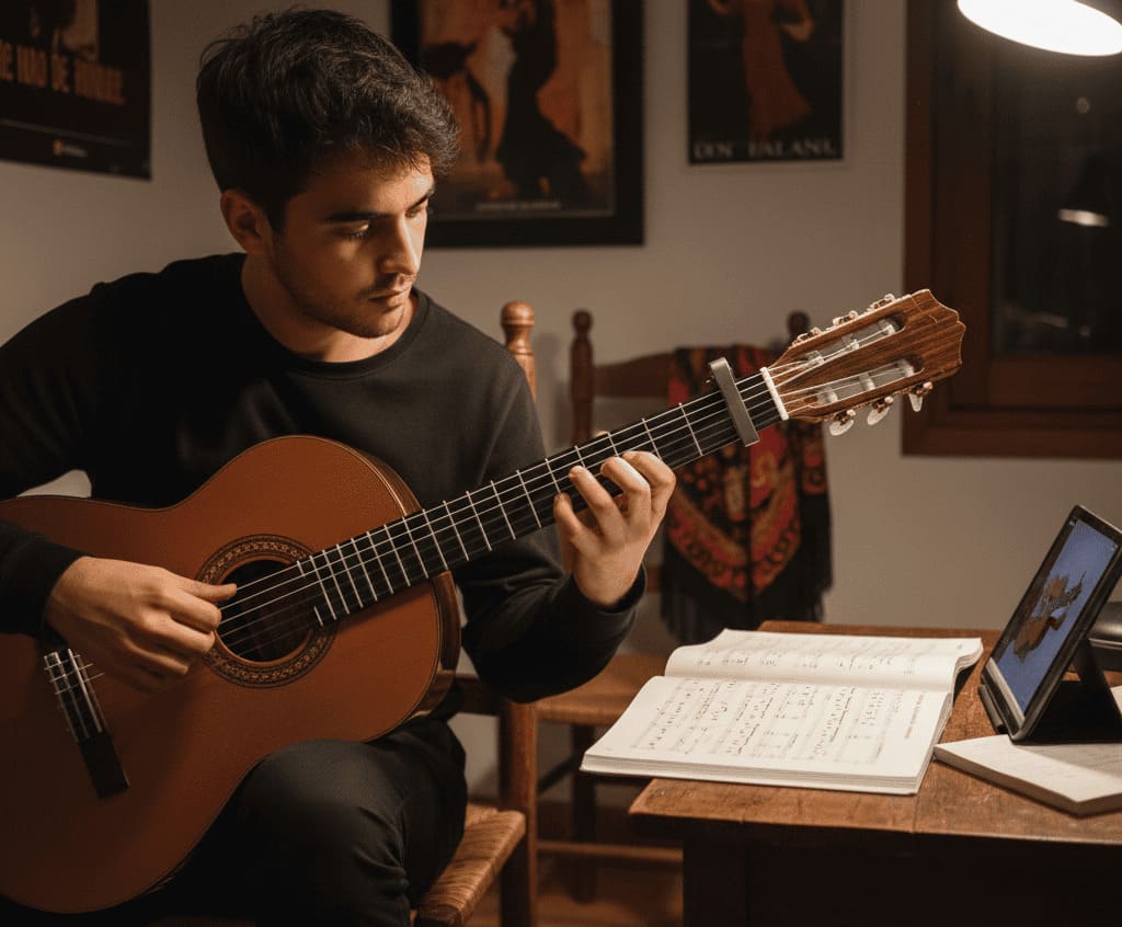 practica rasgueo flamenco